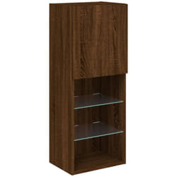 Mobile TV multimediale scaffale TV televisione buffet sala da pranzo soggiorno camera da letto con luci a LED rovere 40,5 x 30 x 102 cm marrone