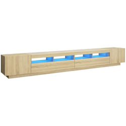 Helloshop26 - Mobile tv multimediale scaffale per televisione televisore buffet sala da pranzo soggiorno camera da letto con luci a led rovere Sonoma