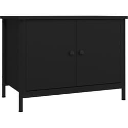 Mobile tv multimediale Scaffale tv televisione buffet sala da pranzo soggiorno camera da letto con ante 60 x 35 x 45 cm multistrato nero