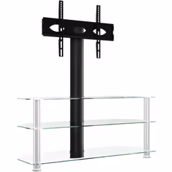 Questo supporto TV angolare combina un supporto TV e un tavolo a 3 livelli, offrendo una soluzione pratica per installare la  ...
