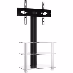 Questo supporto TV angolare combina un supporto TV e un tavolo a 3 livelli, offrendo una soluzione pratica per installare la  ...