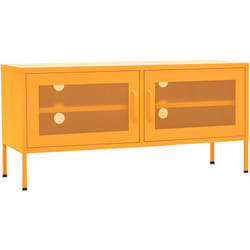 Helloshop26 - Mobile tv multimediale scaffale per televisione televisione buffet sala da pranzo soggiorno camera da letto Giallo senape 105 x 35 x 50