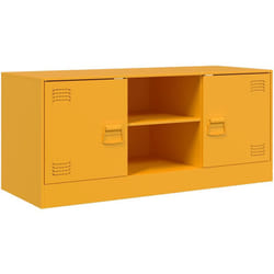 Helloshop26 - Mobile tv multimediale scaffale per televisione televisore buffet sala da pranzo soggiorno camera da letto giallo senape 99 x 39 x 44