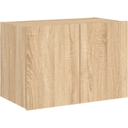 Mobile tv multimediale scaffale tv credenza tv sala da pranzo soggiorno camera da letto a parete con luci led Rovere Sonoma 60 x 35 x 41 cm marrone