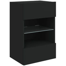 Mobile TV multimediale scaffale TV televisione buffet sala da pranzo soggiorno camera da letto a parete con luci LED 40 x 30 x 60,5 cm nero