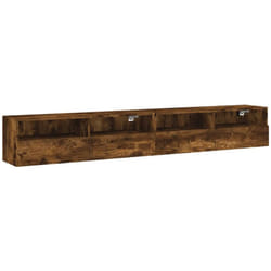 Helloshop26 - Mobili tv a parete scaffale per televisione multimediale credenza televisione sala da pranzo soggiorno camera da letto 2 pezzi rovere