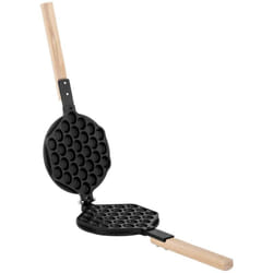 Helloshop26 - Piastra per waffle a bolle, rivestimento antiaderente, manico anti-calore