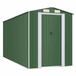 Helloshop26 3000217614127, Capannone metallico, Doppia, Tetto a due spioventi, Verde, Acciaio, Verde