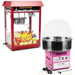 Helloshop26 - Kit macchina per popcorn e macchina per zucchero filato 1.600 watt / Cupola protettiva 1.200 watt inclusa