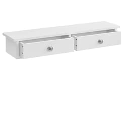Mensola da parete 2 cassetti armadietto portachiavi portachiavi mdf laccato bianco 10 x 60 x 15 cm