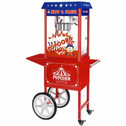 Set macchina per popcorn con carrello - Design americano - Rosso La macchina per popcorn professionale è appositamente proget ...
