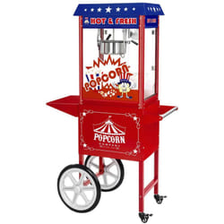 Helloshop26 - Set macchina per popcorn con carrello - Design americano - Rosso