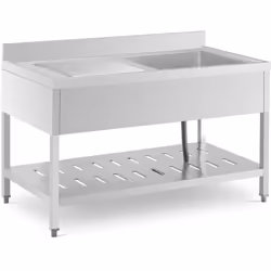 Lavello professionale ultra profondo con ripiano e alzatina Il lavello professionale è la soluzione ideale per cucine collett ...