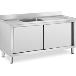 Helloshop26 - Lavello inox su vano 1 vasca inox 500 x 400 x 240 mm professionale