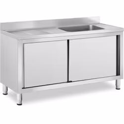 Il lavello in acciaio inox con armadietto e alzatina Il lavello in acciaio inox con mobiletto è la soluzione ideale per cucin ...