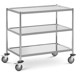 Helloshop26 - Carrello di servizio 3 teglie fino a 60 kg superficie in acciaio inox professionale 82 x 50 cm
