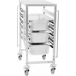 Carrello di trasporto per un massimo di 6 contenitori in acciaio inox gn 1/1