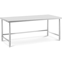 Helloshop26 - Tavolo da lavoro in acciaio inox - 200 x 90 cm - portata 100 kg - professionale