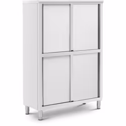 Disponi di ampio spazio con 4 ripiani nell'armadio professionale in acciaio inox Hai bisogno di spazio per riporre stoviglie, ...