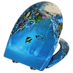 Helloshop26 - Sedile wc sedile wc in plastica termoindurente cerniere acciaio inox design decorativo