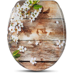Helloshop26 - Sedile wc Sedile wc resistente con fiore bianco