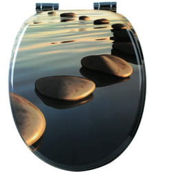 Helloshop26 - Sedile wc in mdf con chiusura ammortizzata Stones grigio
