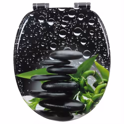 Sedile WC in legno MDF per elevata stabilità e lunga durata Protezione antibatterica e funzione resistente all'acqua grazie a ...
