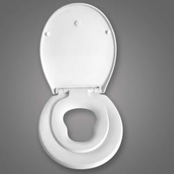 Helloshop26 - Copriwater familiare con seggiolino per bambini sedile wc in plastica con abbassamento automatico bianco