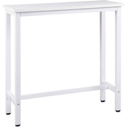 Helloshop26 - Tavolo da bar tavolo da bistrot struttura in metallo piano in truciolare tavolo alto tavolo da pranzo 100 cm bianco