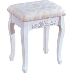 Helloshop26 - Sgabello da toeletta bianco in stile barocco