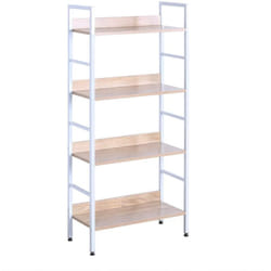 Libreria verticale in metallo rovere chiaro bianco