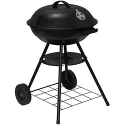 Helloshop26 - Griglia a Carbone con Ruote per Giardino Campeggio, Nera
