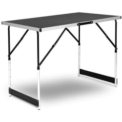 Tavolo da giardino pieghevole multiuso regolabile da campeggio 100 x 60 cm nero