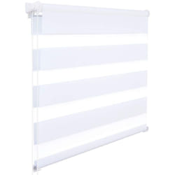 Helloshop26 - Tenda a rullo giorno e notte Zebra doppio strato avvolgibile 100x220 cm bianca