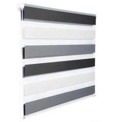 Helloshop26 - Tenda a rullo giorno e notte Zebra a doppio strato a rullo 90x150 cm bianco grigio antracite