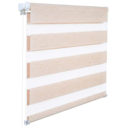 Helloshop26 - Tenda a rullo giorno e notte zebrata a rullo doppio strato 45x150 cm naturale