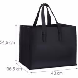 Dettagli del cestino porta legna in feltro • Dimensioni piegato AxLxP: 34,5 x 43 x 36,5 cm • Dimensioni interne AxLxP: 34 x 4 ...
