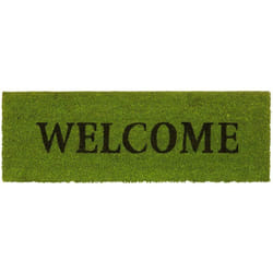Helloshop26 - Zerbino lungo in fibra di cocco sotto porta in gomma antiscivolo ingresso giardino terrazzo garage benvenuto 75 x 25 cm verde
