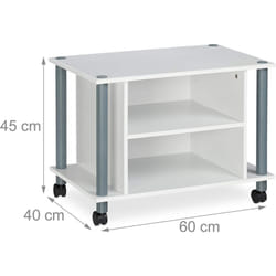 Helloshop26 - Mobile tv vani scaffale buffet su ruote per televisione 60 bianco