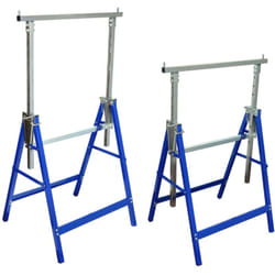 Set di due cavalletti telescopici per garage, officina, attrezzi fai da te