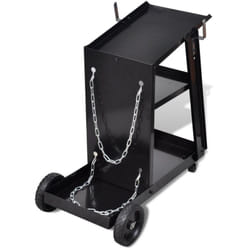 Helloshop26 - Carrello per stazione di saldatura con 3 ripiani neri porta attrezzi garage officina fai da te