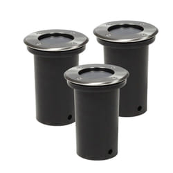 Set di 3 faretti rotondi da incasso per esterni con illuminazione decorativa in acciaio inossidabile