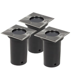 Helloshop26 - Set di 3 faretti decorativi da incasso quadrati per esterni