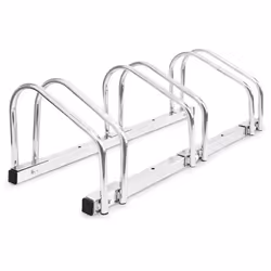 Portabici per 3 biciclette Compatibile con tutte le biciclette con pneumatico fino a 5 cm di larghezza Montaggio a pavimento ...