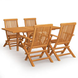 Helloshop26 - Mobili da giardino mobili da esterno set di mobili 5 pezzi in legno massello di teak