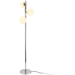 Helloshop26 - Lampada da terra Lampada da terra Lampada da terra Metallo e vetro 3 x E14 154 cm Cromo e bianco