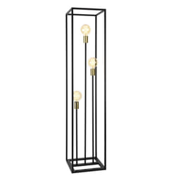 Helloshop26 - Lampada da terra in metallo e27 nera 140 cm