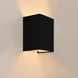 Helloshop26 - Lampada da parete angolare e27 60 watt paralume in lino nero da 20 cm