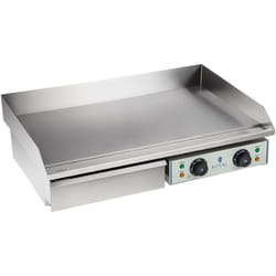 Plancha elettrica liscia - 75 cm - 2 x 2,2 kW in acciaio inox professionale