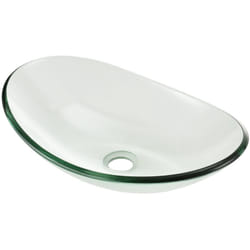 Lavabo in vetro temperato velo ovale 47 x 31 cm
